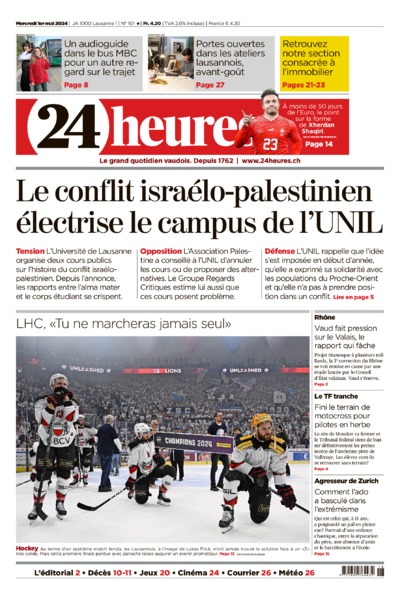 Dernière édition du journal 24 heures