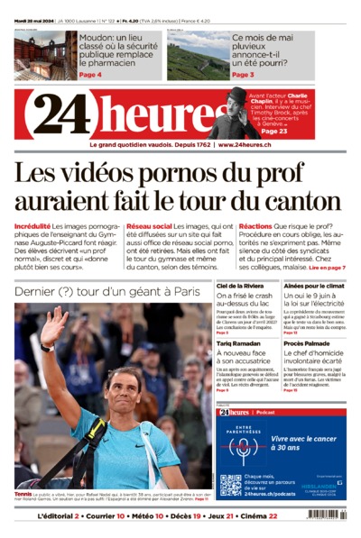 Dernière édition du journal 24 heures