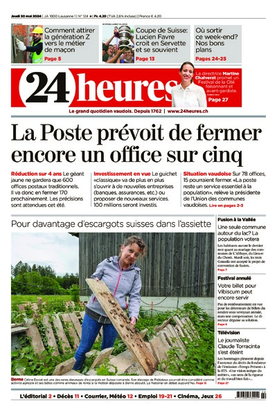 Dernière édition du journal 24 heures