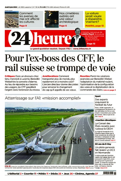Dernière édition du journal 24 heures