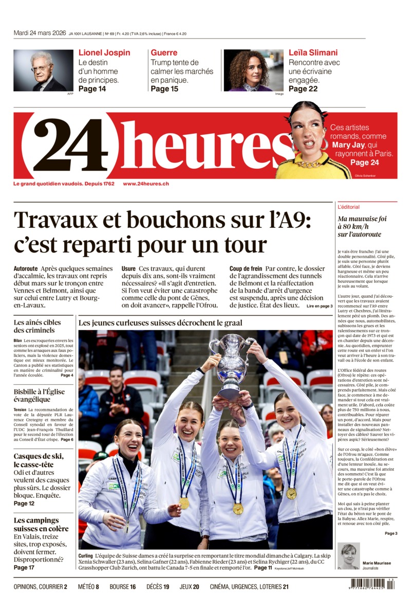 Dernière édition du journal 24 heures