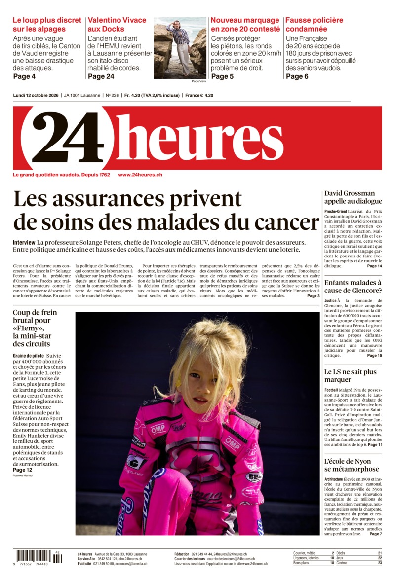 Dernière édition du journal 24 heures